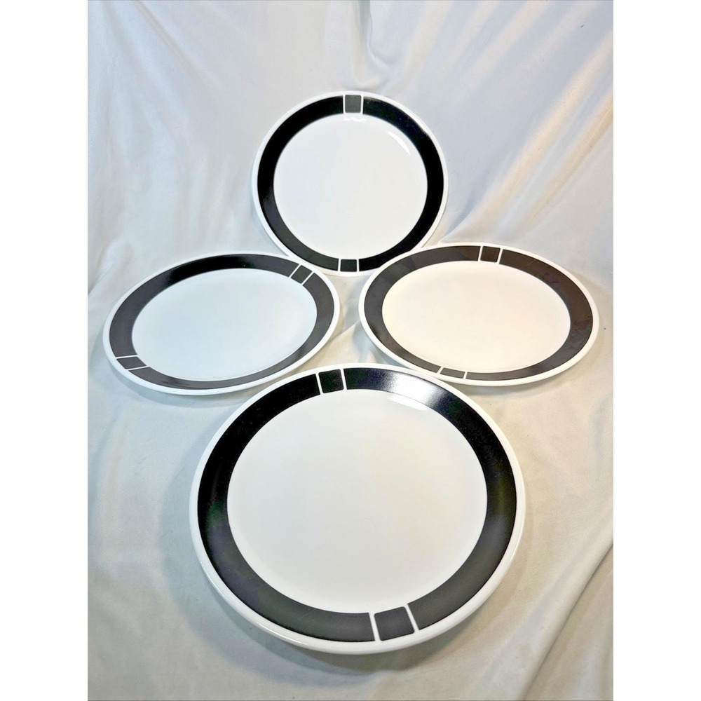 Corelle 10.25" Urban Black Set Of 4 Dinner Plates